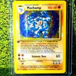 Pokemon 1st Edition Machamp Base Set Holo Foil 8/102 Rare 1999 - Image 4