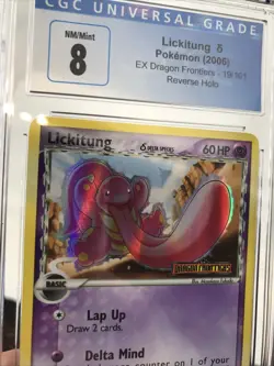 Pokemon Lickitung EX Dragon Frontiers Reverse Holo Rare #19 CGC 8 Stamped card - Image 2