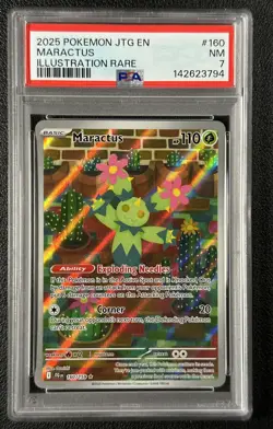 MARACTUS PSA 7 2025 POKEMON JOURNEY TOGETHER #160/159 ILLUSTRATION RARE IR 3794 - Image 1