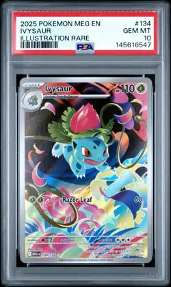 2025 Pokemon Mega Evolution Ivysaur 134 Illustration Rare IR PSA 10 - Image 1