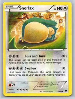 Snorlax 77/124 Rare Pokemon XY - Fates Collide Moderately played - Image 1