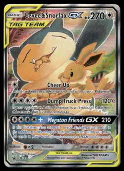 Pokemon Eevee & Snorlax GX - Holo Promo Sun & Moon Promo SM169 DMG - Image 1