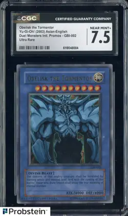 2003 Yu-Gi-Oh! Asian-English Promo Ultra Rare GBI Obelisk the Tormentor CGC 7.5 - Image 1