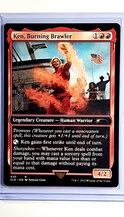 MTG Magic the Gathering SF2 Street Fighter 2 Secret Lair 430 Ken Burning Brawler - Image 1
