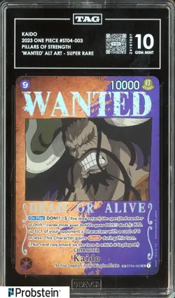 2023 One Piece ST04-003 Wanted Alternate Art Super Rare Kaido TAG 10 - Image 1