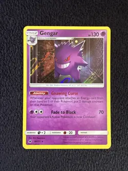 Gengar 38/111 Holo Rare Pokemon Card Sun & Moon Crimson Invasion [Near Mint] - Image 1