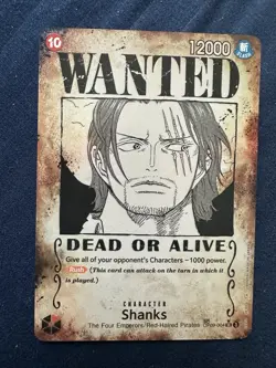 Shanks One Piece Wanted Card OP09 (read Description) - Image 1