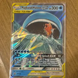 Pokemon Magikarp & Wailord GX TAG TEAM Promo SM166 Holo English Card - Image 1