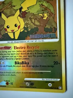 Pikachu 94/123 Reverse Holo 2007 Mysterious Treasures Pokemon Card LP - Image 4
