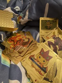 Pokemon Metal Gold Foil Card Fan Art Cards FREE SHIPPING - Image 1