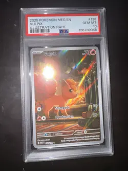 Pokemon TCG Vulpix Illustration Rare Card #138/132 PSA 10 - Image 1