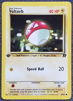 1st Edition Voltorb - Team Rocket - #69/82 - Vintage Pokemon Card 2000 WOTC - Image 1
