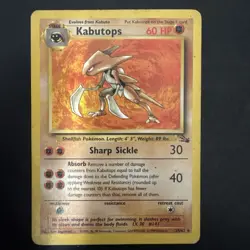 Pokemon TCG Kabutops 24/62 Fossil Unlimited Non-Holo Card WotC 1999 - Image 1