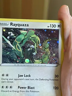 POKEMON RAYQUAZA SWSH029 BLACK PROMO STAR COSMOS HOLOFOIL WITH SWIRL NM CARD - Image 3
