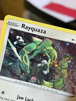 POKEMON RAYQUAZA SWSH029 BLACK PROMO STAR COSMOS HOLOFOIL WITH SWIRL NM CARD - Image 4