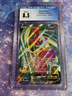 CGC 8.5 Medicham V 185/203 Evolving Skies Full Art Pokemon Card - Image 1