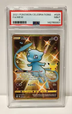 2021 Pokemon Celebrations Lot of 2 PSA 9 MINT Cards: Mew & Mimikyu - Image 2