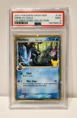 2021 Pokemon Celebrations Lot of 2 PSA 9 MINT Cards: Mew & Mimikyu - Image 3