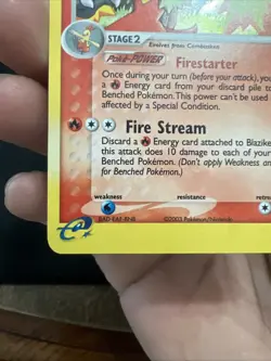 Pokemon TCG Blaziken EX Holo Rare Card Ruby and Sapphire 2003, 3/109 - Image 5