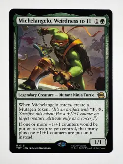 Michelangelo, Weirdness to 11 #121 – MTG TMNT Rare +1/+1 Counters Regular - Image 1