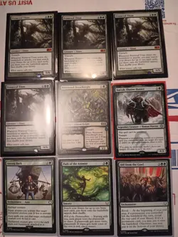 189 Pc. Magic The Gathering GREEN RARES & MYTHICS Lot (Mostly Commander Ed.) - Image 2