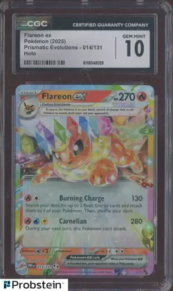 2025 Pokemon PRE EN Double Rare #014 Flareon ex CGC 10 GEM MINT - Image 1