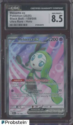 2025 Pokemon BLK EN Ultra Rare #159 Meloetta ex CGC 8.5 NM-MT+ - Image 1
