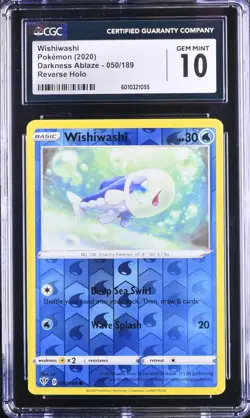 Wishiwashi Pokemon 2020 Darkness Ablaze 050/189 Reverse Holo CGC 10 - Image 1