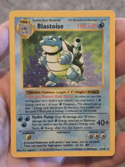 Blastoise 2/102 Holo Rare Base Set (Shadowless) Pokemon Card - Image 1