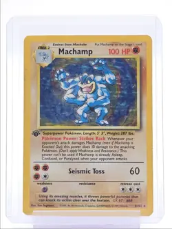 MACHAMP 1999 POKEMON BASE SET 1ST EDITION HOLO RARE 8/102 Q1048 - Image 1