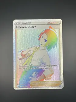 Pokemon TCG Cheren's Care Trainer Secret Rare Full Art Holo 177/172 Stars - Image 1