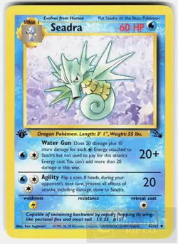 POKEMON SEADRA 42 FOSSIL 1ST EDITION LP - Image 1
