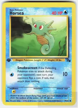 POKEMON HORSEA 49 FOSSIL 1ST EDITION LP/NM - Image 1