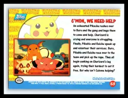 💥 C'MON, WE NEED HELP Topps Pokemon Pikachu's Vacation # 53 Movie Blue Logo - Image 2