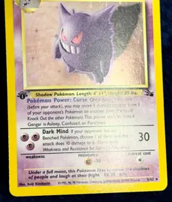 Pokemon Card Vintage Gengar Fossil 5/62 Holo Foil 1st Edition Near Mint - Image 4