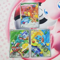 Charmander 038 + Squirtle 039 + Bulbasaur 037 - First Partner Pokemon Cards L334 - Image 1