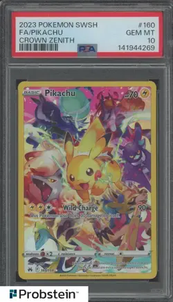 2023 Pokemon SWSH Crown Zenith #160 FA Pikachu PSA 10 GEM MINT - Image 1