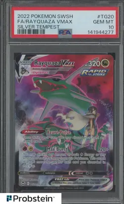2022 Pokemon SWSH Silver Tempest #TG20 FA Rayquaza VMAX PSA 10 GEM MINT - Image 1