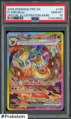 2025 Pokemon PRE EN Special Illustration Rare #146 Flareon ex PSA 10 GEM MINT - Image 1