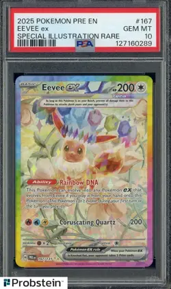 #3 2025 Pokemon PRE EN Special Illustration Rare #167 Eevee ex PSA 10 GEM MINT - Image 1