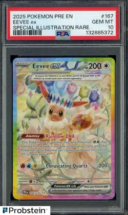 #4 2025 Pokemon PRE EN Special Illustration Rare #167 Eevee ex PSA 10 GEM MINT - Image 1