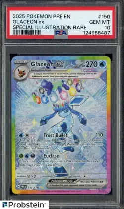 2025 Pokemon PRE EN Special Illustration Rare #150 Glaceon ex PSA 10 GEM MINT - Image 1