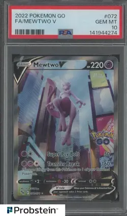 2022 Pokemon GO #072 FA Mewtwo V PSA 10 GEM MINT - Image 1