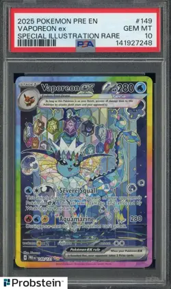 2025 Pokemon PRE EN Special Illustration Rare #149 Vaporeon ex PSA 10 GEM MINT - Image 1