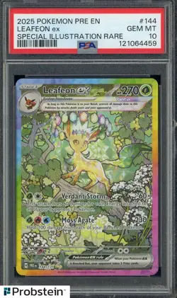 2025 Pokemon PRE EN Special Illustration Rare #144 Leafeon ex PSA 10 GEM MINT - Image 1