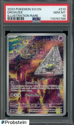 #1 2023 Pokemon SVI EN Illustration Rare #210 Drowzee PSA 10 GEM MINT - Image 1