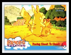 💥 RACING CHEEK TO CHEEK Topps Pokemon Pikachu's Vacation #48 Movie Black Logo - Image 1
