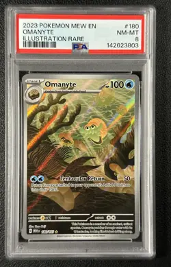 OMANYTE PSA 8 2023 POKEMON MEW EN #180/165 ILLUSTRATION RARE IR 3803 - Image 1