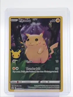 PIKACHU 2021 POKEMON SWSH CELEBRATIONS HOLO RARE B 005/025 Q1048 - Image 1
