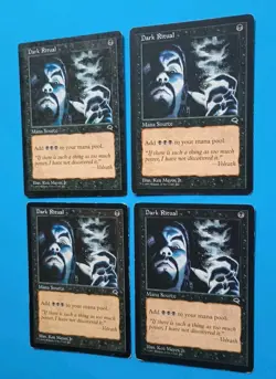 Magic the Gathering MTG Tempest DARK RITUAL X 4( 3 LP/EX & 1 MP) C 1997! - Image 2
